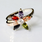 Срібна каблучка з золотими вставками