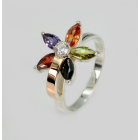 Срібна каблучка з золотими вставками