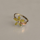 Срібна каблучка з золотими вставками