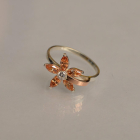 Срібна каблучка з золотими вставками