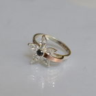 Срібна каблучка з золотими вставками