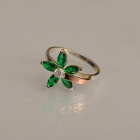 Срібна каблучка з золотими вставками