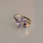 Срібна каблучка з золотими вставками