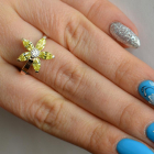 Срібна каблучка з золотими вставками