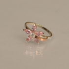 Срібна каблучка з золотими вставками