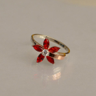 Срібна каблучка з золотими вставками