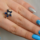 Срібна каблучка з золотими вставками