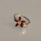 Срібна каблучка з золотими вставками