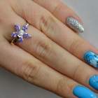 Срібна каблучка з золотими вставками