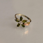 Срібна каблучка з золотими вставками