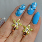 Срібні сережки з напайками із золота