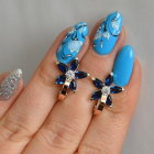 Срібні сережки з напайками із золота