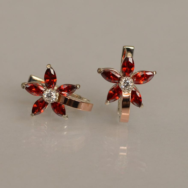 Срібні сережки з напайками із золота