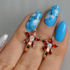 Срібні сережки з напайками із золота