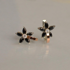 Срібні сережки з напайками із золота