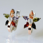 Срібні сережки з напайками із золота