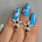 Срібні сережки з напайками із золота