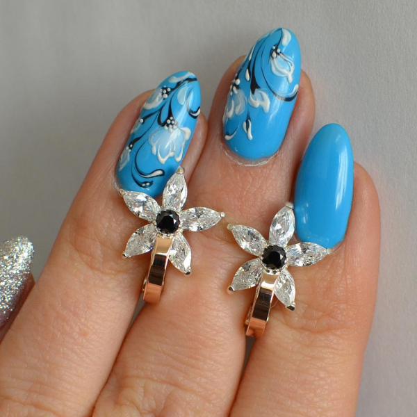 Срібні сережки з напайками із золота