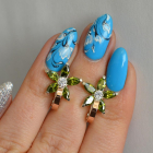 Срібні сережки з напайками із золота