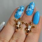 Срібні сережки з напайками із золота