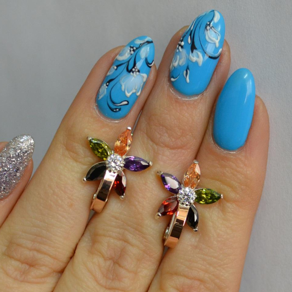 Срібні сережки з напайками із золота