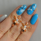 Срібні сережки з напайками із золота