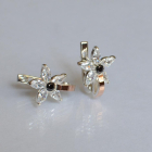 Срібні сережки з напайками із золота