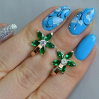 Срібні сережки з напайками із золота