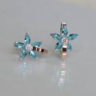 Срібні сережки з напайками із золота