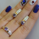 Срібний гарнітур з пластинами із золота