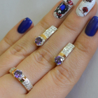 Срібний гарнітур з пластинами із золота