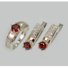 Срібний гарнітур з пластинами із золота