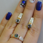 Срібний гарнітур з пластинами із золота