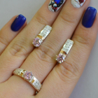 Срібний гарнітур з пластинами із золота