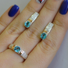 Срібний гарнітур з пластинами із золота