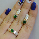 Срібний гарнітур з пластинами із золота