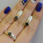 Срібний гарнітур з пластинами із золота