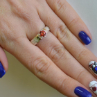 Срібна каблучка з золотими напайками