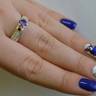 Срібна каблучка з золотими напайками