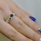 Срібна каблучка з золотими напайками