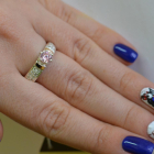 Срібна каблучка з золотими напайками