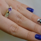 Срібна каблучка з золотими напайками