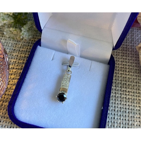 Серебряная подвеска с золотими вставками