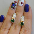 Срібні сережки  зі вставками з золота