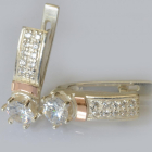 Срібні сережки  зі вставками з золота