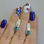 Срібні сережки  зі вставками з золота