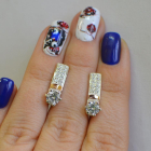 Срібні сережки  зі вставками з золота