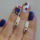 Срібні сережки  зі вставками з золота