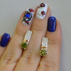 Срібні сережки  зі вставками з золота