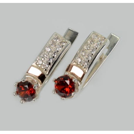 Серебряные серьги со вставками из золота